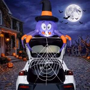Spider with Spider Web Trunk or Treat Car Inflatable Yard 5' Foot Decoration Party Prop Sign Halloween