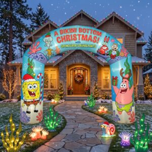 SpongeBob SquarePants Theme Inflatable Arch Yard 9'x8' Foot Decoration Party Prop Sign Christmas