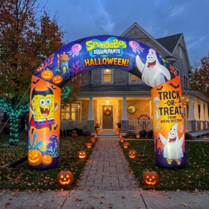 SpongeBob SquarePants Theme Inflatable Arch Yard 9'x8' Foot Decoration Party Prop Sign Halloween