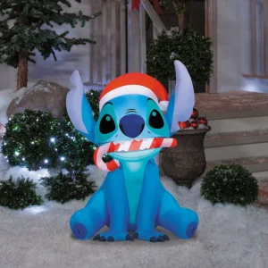 Stitch with Christmas Hat Candy Cane Inflatable Yard 3' Foot Decoration Party Prop Sign Christmas