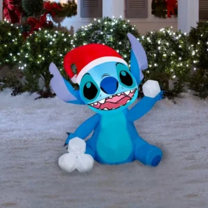 Stitch with Snowballs Inflatable Yard 3.5' Foot Decoration Party Prop Sign Christmas