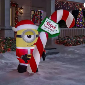 Minions Stuart with Giant Candy Cane Inflatable Yard 5' Foot Decoration Party Prop Sign Christmas