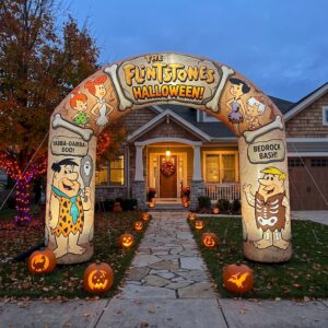 The Flintstones Theme Inflatable Arch Yard 9'x8' Foot Decoration Party Prop Sign Halloween