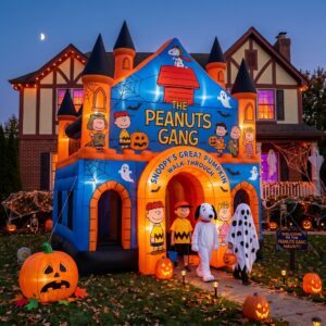 The Peanuts Theme Giant Yard Inflatable Walk-Through Haunted House Castle 10' Foot Tall Decoration Party Prop Halloween
