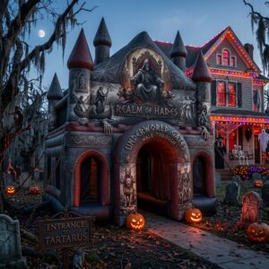 The Underworld Theme Giant Yard Inflatable Walk-Through Haunted House Castle 10' Foot Tall Decoration Party Prop Halloween