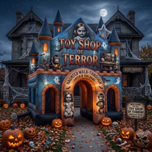 Toy Shop of Terror Theme Giant Yard Inflatable Walk-Through Haunted House Castle 10' Foot Tall Decoration Party Prop Halloween