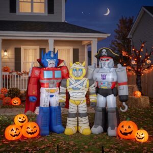 Transformers Characters Inflatable Trio Yard 10' Foot Wide Decoration Party Prop Sign with Halloween Pumpkins