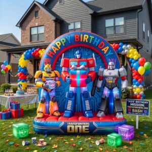 Transformers Characters Giant Yard Inflatable Scene 8' Foot Tall by 10' Foot Wide Decoration Party Prop Sign Birthday