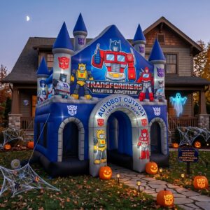 Transformers Theme Giant Yard Inflatable Walk-Through Haunted House Castle 10' Foot Tall Decoration Party Prop Halloween