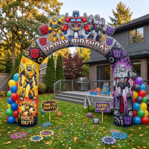 Transformers Theme Inflatable Arch Yard 9'x8' Foot Decoration Party Prop Sign Birthday