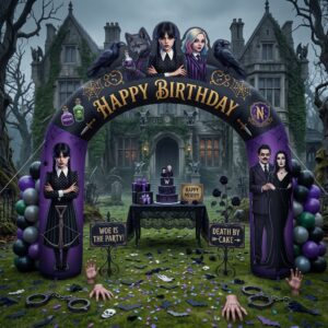 The Addams Family Theme Inflatable Arch Yard 9'x8' Foot Decoration Party Prop Sign Birthday