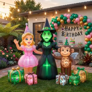 Wicked Characters Inflatable Trio Yard 10' Foot Wide Decoration Party Prop Sign with Birthday Presents