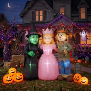 Wicked Characters Inflatable Trio Yard 10' Foot Wide Decoration Party Prop Sign with Halloween Pumpkins