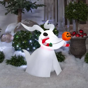 Nightmare before Christmas Zero with Candy Cane Inflatable Yard 2.5' Foot Decoration Party Prop Sign Christmas