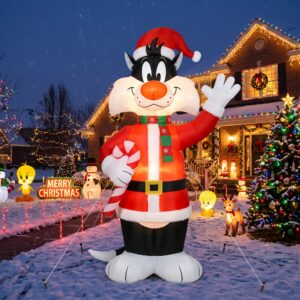 Looney Tunes Sylvester 10' Foot Tall Massive Caracter Inflatable LED Blow Up Decoration Party Prop Christmas