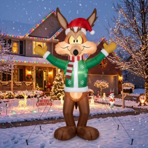Looney Tunes Wile E. Coyote 10' Foot Tall Massive Caracter Inflatable LED Blow Up Decoration Party Prop Christmas