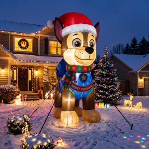 Paw Patrol Chase Dog 10' Foot Tall Massive Caracter Inflatable LED Blow Up Decoration Party Prop Christmas
