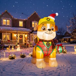 Paw Patrol Rubble Dog 10' Foot Tall Massive Caracter Inflatable LED Blow Up Decoration Party Prop Christmas